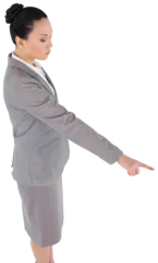 Deurstickers Aziatische plekken Digital png photo of serious asian businessman pointing finger on transparent background