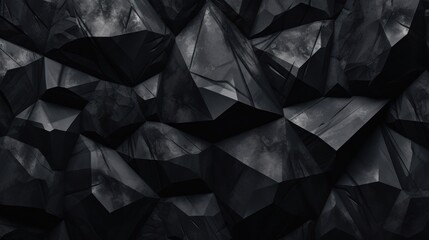 Fototapeta premium Black and gray abstract geometric stone shapes background wallpaper ai generated image