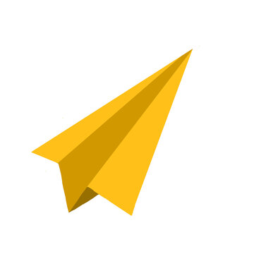 Paper plane in watercolor style. Isolated vector illustration