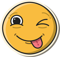 Digital png illustration of yellow smiley emoji on transparent background