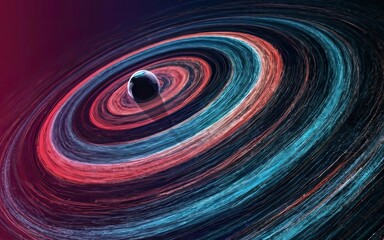 colorwater glowing curves ripple in space with Generative AI.