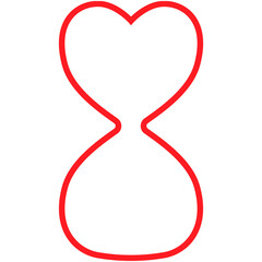Digital png illustration of red shape with heart on transparent background