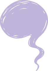 Digital png illustration of purple speech bubble with copy space on transparent background