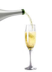 Digital png illustration of glass of champagne on transparent background