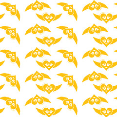 Digital png illustration of yellow hearts with wings on transparent background