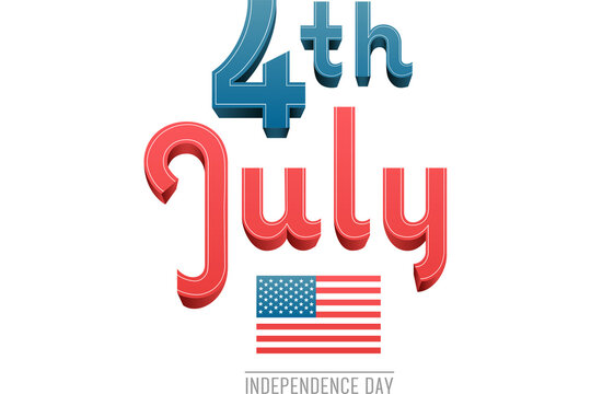 Digital png illustration of 4th of july text with usa flag on transparent background
