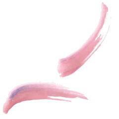 Digital png illustration of two pink smudges with copy space on transparent background