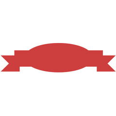 Digital png illustration of red banner with copy space on transparent background