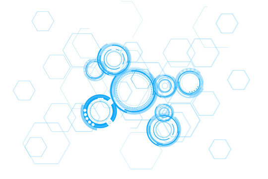 Digital png illustration of blue digital circles on transparent background