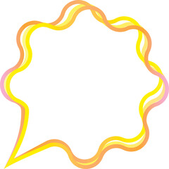 Digital png illustration of yellow gradient speech bubble on transparent background