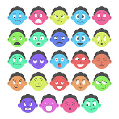 Set of different facial expressions collection