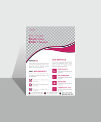 Corporate healthcare and medical flyer or poster design layout. modern and clean corporate medical flyer design with colorful background.