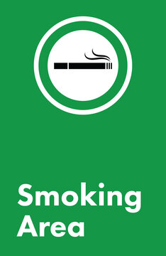 Digital png illustration of cigarette symbol with smoking area text on transparent background