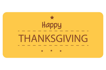 Digital png illustration of badge with happy thanksgiving text on transparent background
