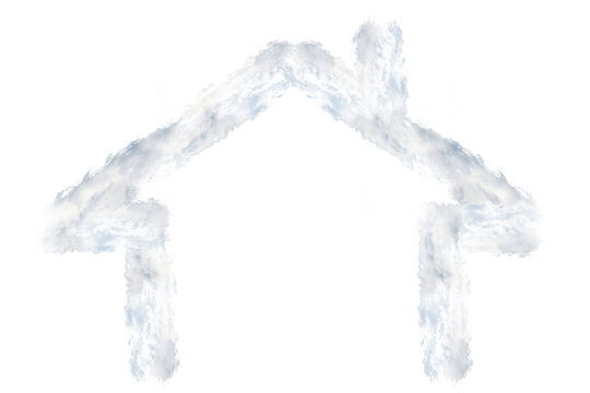 Digital png illustration of white house symbol on transparent background