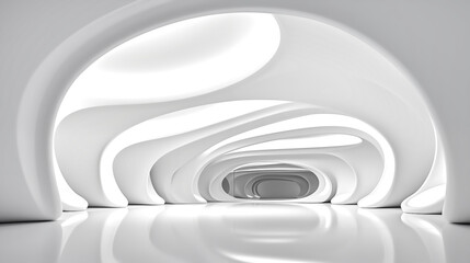 abstract white background architecture glossy room 3d