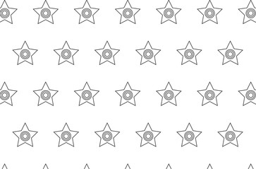 Fototapeta na wymiar Digital png illustration of black pattern of repeated stars on transparent background