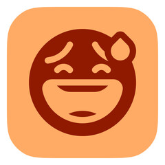 Editable sweat smile, awkward expression emoticon vector icon. Part of a big icon set family. Part of a big icon set family. Perfect for web and app interfaces, presentations, infographics, etc