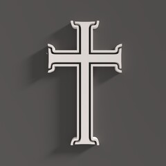 Christian cross. Religion concept illustration. 3D render