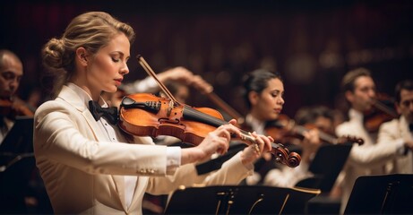 Photo collection showcasing the grace and coordination of the classical music orchestra, capturing...