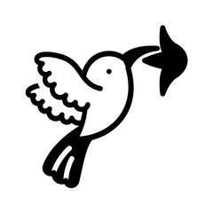 Obraz premium Solid black icon for Humming bird