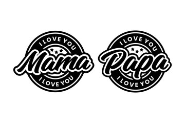 Logo mama and papa design template