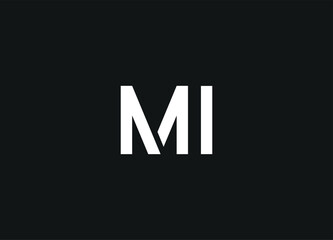 MI letter logo and initial logo design