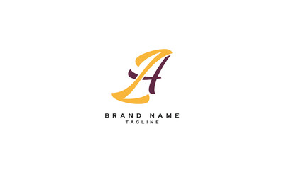 Fototapeta premium ZA, AZ, Abstract initial monogram letter alphabet logo design