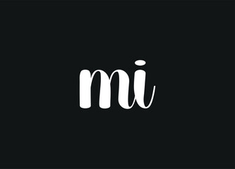 MI letter logo and initial logo design