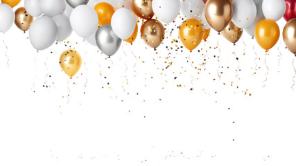 balloons floated. Celebration on transparent background. Isolated. - obrazy, fototapety, plakaty