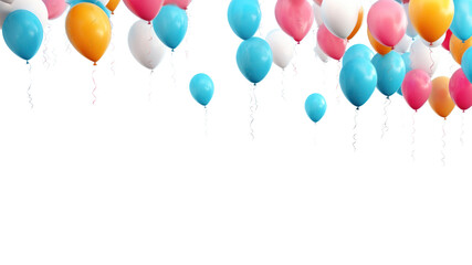 balloons floated. Celebration on transparent background. Isolated.