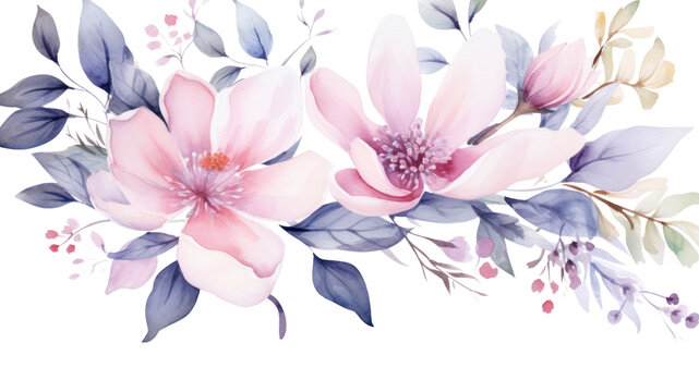 Seamless flowers retro flower bouquet Colored cartoon style for web design. On a transparent background. Isolated.