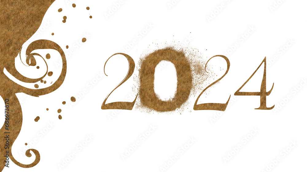 Poster 2024 new year greeting card vector template, social media banner design merry christmas with congrat