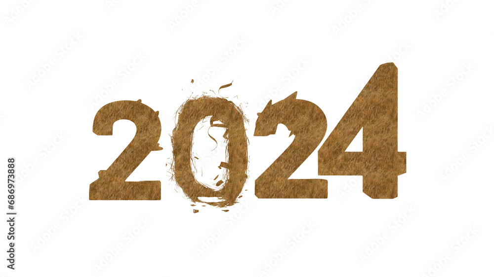 Poster 2024 new year greeting card vector template, social media banner design merry christmas with congrat