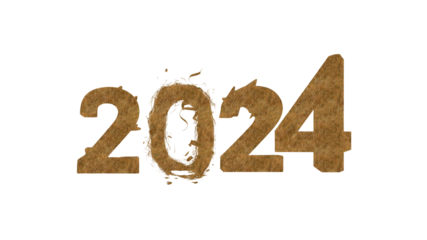 2024 new year greeting card vector template, social media banner design Merry Christmas with congratulations Numbers with realistic illustrations on transparent background. Isolated.