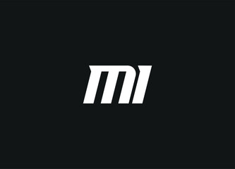 MI letter logo and initial logo design