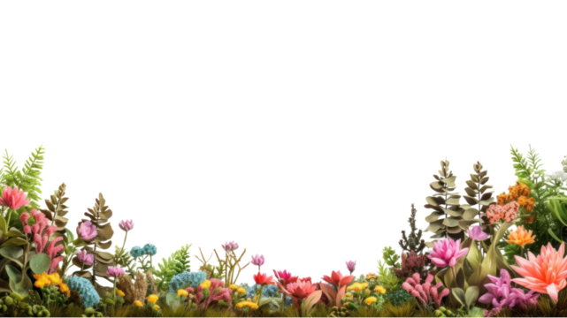 Wedding name copy space for flower text. Floral decorative message frame on transparent background. Isolated.