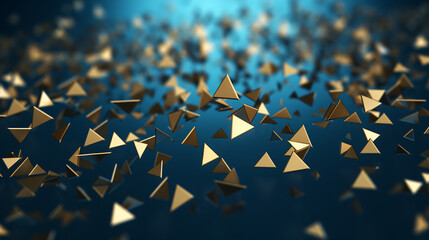 3d abstract gold triangles scatter