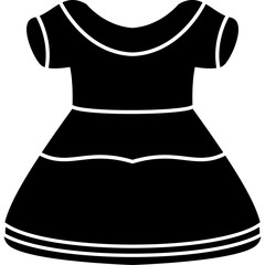 Baby Girl Dress, Girl Clothes Glyph Style Illustration