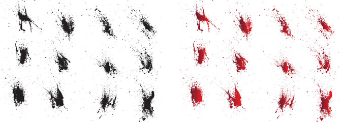 Collection of isolated grunge splatter paint vector