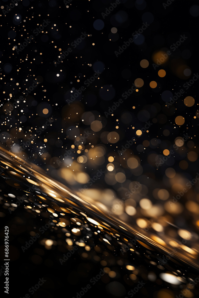 Canvas Prints beautiful black and gold defocused lights bokeh abstract background