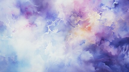 watercolor painting of abstract cloud sky nebula galaxy with purple blue  and gold for background element