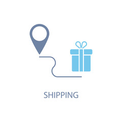 shipping concept line icon. Simple element illustration. shipping concept outline symbol design.