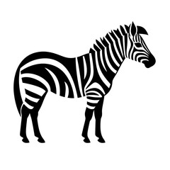 a black and white image of a zebra