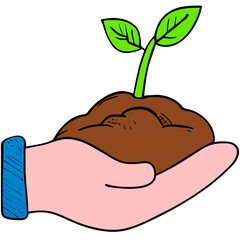 growth plant in hand