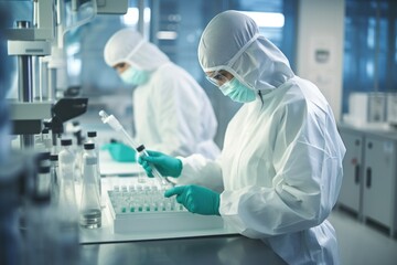 Man working at a bio medical lab 