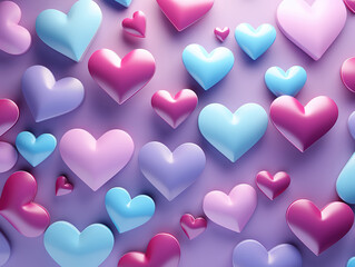 Valentines Day background with hearts. Generative Ai