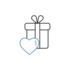 love gift concept line icon. Simple element illustration. love gift concept outline symbol design.