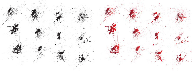 Collection of isolated drop splatter vector