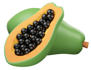 3D Papaya Illustration